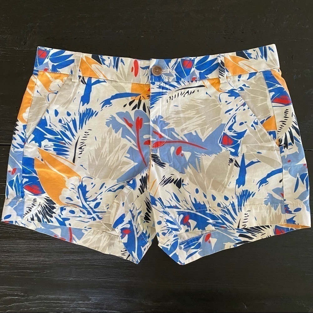 GAP Floral Print Cotton Shorts in Blue, Tan, Orange, Red